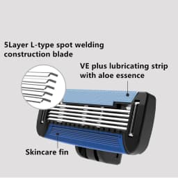 Colorlamb Men Razor Blades Set 4-16 PCS 5 Blades Martensitic Stainless Steel Refill Cartridges with Trimmer for Manual Shaver