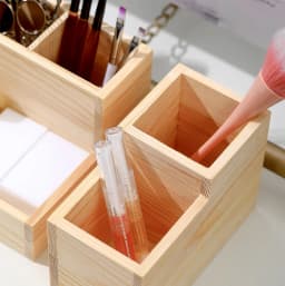 1Piece Wooden Storage Box For Desk Manicure Tools Nail Art Brushes Pens Holder Double Layer Nail Polish Makeup Tool Organizer