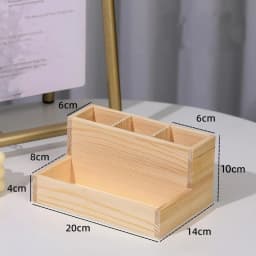 1Piece Wooden Storage Box For Desk Manicure Tools Nail Art Brushes Pens Holder Double Layer Nail Polish Makeup Tool Organizer