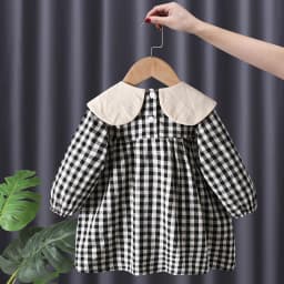 Girl's Sweet Princess Dress Children Spring Autumn Baby Infants Bow Plaided Patchwork Party Dresses Vestidos Kids