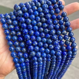 5A Natural Stone Lapis Lazuli Round Loose Spacer Beads 15" Strand 4 6 8 10 MM Pick Size For Jewelry Making Necklace Bracelet DIY