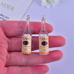 10pcs/pack Tito 3D Alcohol Bottle Resin Charms Pendant Earring Keychain DIY Fashion Jewelry Accessories