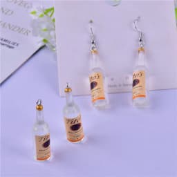 10pcs/pack Tito 3D Alcohol Bottle Resin Charms Pendant Earring Keychain DIY Fashion Jewelry Accessories