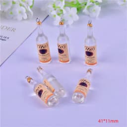 10pcs/pack Tito 3D Alcohol Bottle Resin Charms Pendant Earring Keychain DIY Fashion Jewelry Accessories