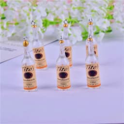 10pcs/pack Tito 3D Alcohol Bottle Resin Charms Pendant Earring Keychain DIY Fashion Jewelry Accessories