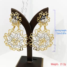 Vintage Women Earrings Fashion Jewelry Two Tone Big Drop Earrings Wedding Party Gift Trending