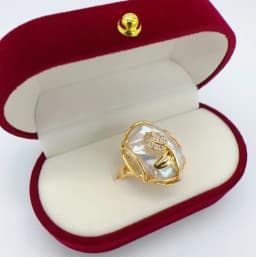 New Arrival Baroque Pearl Ring 100% Real Natural Freshwater Pearl 18K Gold Plated Ring for Women Jewelry Wholesale