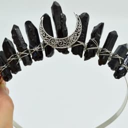 1PC Natural Crystal Quartz Moon Crown Wicca Headband