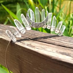 1PC Natural Crystal Quartz Moon Crown Wicca Headband