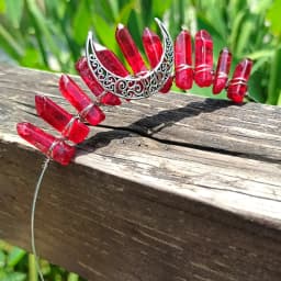 1PC Natural Crystal Quartz Moon Crown Wicca Headband