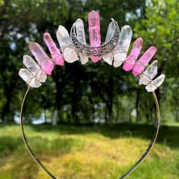 1PC Natural Crystal Quartz Moon Crown Wicca Headband