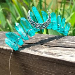 1PC Natural Crystal Quartz Moon Crown Wicca Headband