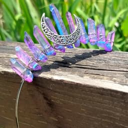 1PC Natural Crystal Quartz Moon Crown Wicca Headband