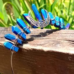1PC Natural Crystal Quartz Moon Crown Wicca Headband