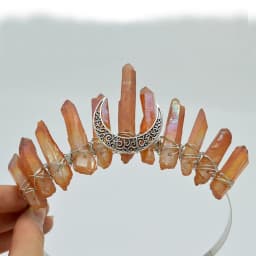 1PC Natural Crystal Quartz Moon Crown Wicca Headband