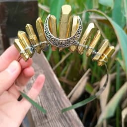 1PC Natural Crystal Quartz Moon Crown Wicca Headband