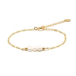 Minar Elegant Baroque Freshwater Pearl Charm Bracelets for Women Gold Plated Stainless Steel Figaro Chain Beaded Bracelet