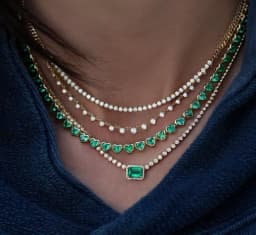 Green White CZ Bezel Heart Shaped Tennis Chain Choker Necklace For Women Geometric Classic Luxury Jewelry