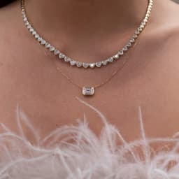 Green White CZ Bezel Heart Shaped Tennis Chain Choker Necklace For Women Geometric Classic Luxury Jewelry