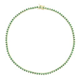 Green White CZ Bezel Heart Shaped Tennis Chain Choker Necklace For Women Geometric Classic Luxury Jewelry