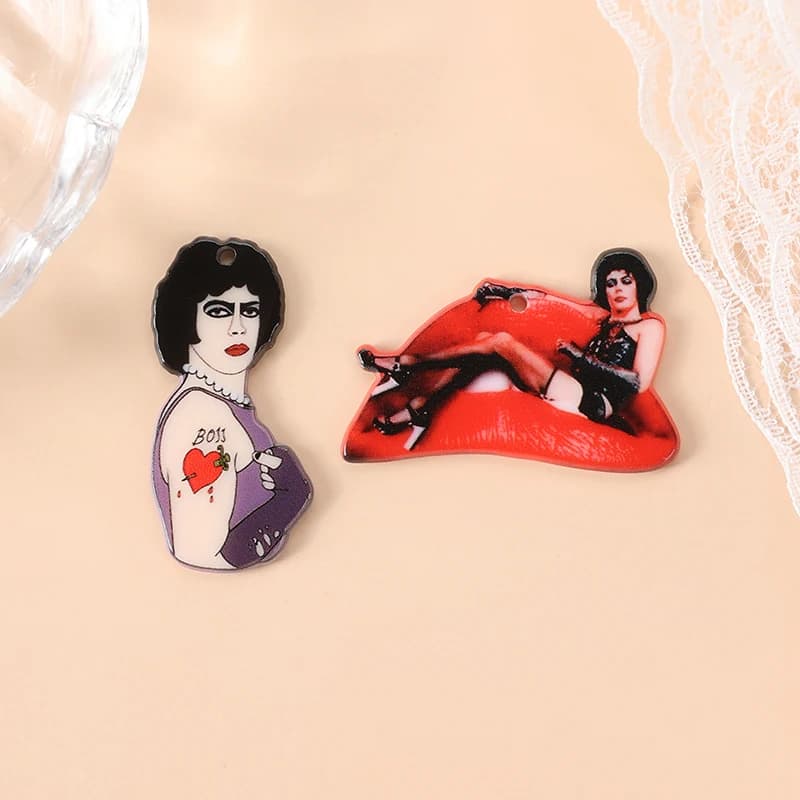 8Pcs Lip Charms Creative Acrylic Pendant For Keychain Necklace Jewelry Diy Making