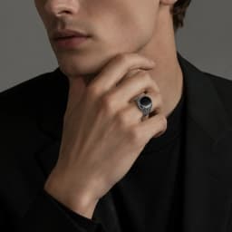 Black Oval Signet Ring Europe Style Fine Jewelry For Women Men Summer Brand New Vintage 925 Sterling Silver Gift
