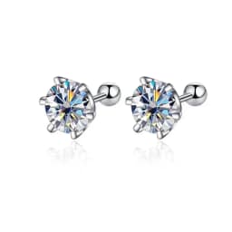 Butterflykiss 0.2-0.5ct Moissanite Screw Stud Earring D Color 925 Sterling Silver Sparkle Earrings For Women Men Wedding Jewelry