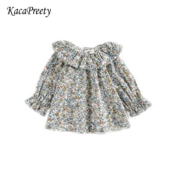 0-24m Baby Girls Ruffles Summr Shirt Tops Cotton Long Sleeve Lace Blouses Infant Newborn Baby Tops Children Shirts Baby Clothing