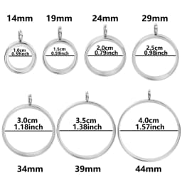 10PCS 10-40mm Round Glass Medallions floating charms for living lockets Rust-proof Stainless Steel Pendants Craft Photo Jewelry