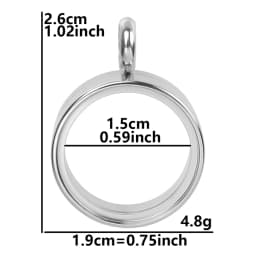 10PCS 10-40mm Round Glass Medallions floating charms for living lockets Rust-proof Stainless Steel Pendants Craft Photo Jewelry