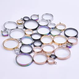 10PCS 10-40mm Round Glass Medallions floating charms for living lockets Rust-proof Stainless Steel Pendants Craft Photo Jewelry