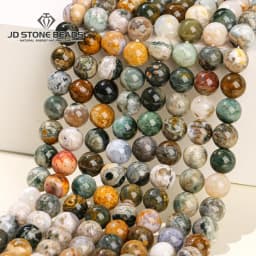 Natural Stone Ocean Jasper Beads Loose Spacer 6 8 10mm Pick Size For Jewelry Making Diy Bracelet Necklace Accessory Findings