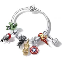 Disney Avengers Charm Women Bracelet Marvel Captain America Iron Man Bangles Infinity Stones Gauntlet Thor Hulk Superhero Beads