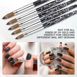 Shine Chance Acrylic Nail Art Brush, 100% Pure Kolinsky Hair Oval Nail Brush for Acrylic Application,Professional Nail Extension