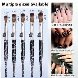 Shine Chance Acrylic Nail Art Brush, 100% Pure Kolinsky Hair Oval Nail Brush for Acrylic Application,Professional Nail Extension