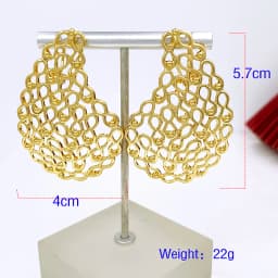 Women Hoop Earrings 18K Gold Plated Latest Fashion Jewelry Wedding Party Gift Accessories 2023 Trending