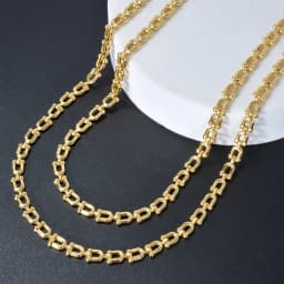 45/50/55/60cm U Shape Chain Hip Hop Punk Thick Chain Necklace Classic Gold Color Choker Unisex Statement Jewelry Gifts