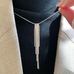New S925 Silver Sparkling Long Choker Snake Bone Chain Tassel necklace For Women Simple Party Fine Jewelry Gift Wholesale
