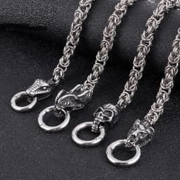 New 316L Stainless Steel Hip Hop Gothic Skull Wolf Head Dragon Bracelet for Men Women Punk Solid Metal Jewelry Gift