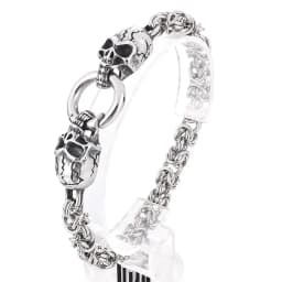 New 316L Stainless Steel Hip Hop Gothic Skull Wolf Head Dragon Bracelet for Men Women Punk Solid Metal Jewelry Gift