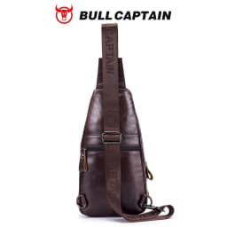 BULLCAPTAIN Bag Genuine Leather Chest Bag Men's Fashion Style Casual Straddle Bag Business Large Capacity Leather Men's Luggage