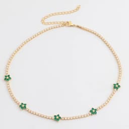 New Trends Iced Out Flower Cut Quality CZ Cubic Zirconia Crystal Tennis Chain Collar Necklace Women Gift Wedding Party Jewelry