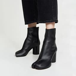 2026 Luxury Brand Design Leather Tabi Boots Fashion Round Chunky High Heel Ankle Boots For Women Autumn Winter Split Toe Shoes