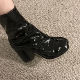 2026 Luxury Brand Design Leather Tabi Boots Fashion Round Chunky High Heel Ankle Boots For Women Autumn Winter Split Toe Shoes