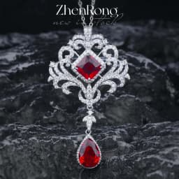 Foydjew Luxury Temperament Simulation Emerald Pendant Micro-inlaid Full Zircon Hollowed Water Drop-shaped Necklaces For Women