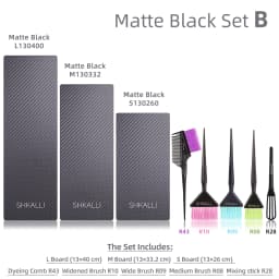SHKALLI Professional Carbon Fibre Hair Balayage Board and Brush Set Hair Dyeing Tool Kit for Hairdressers