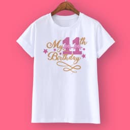 Kids Girls Summer Birthday Number T-shirts Short Sleeve T Shirt Size 1-12 Year Children Party Clothing Tops Girl Birthday Gifts