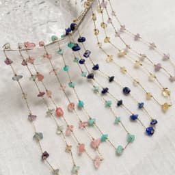 Chip Bead Charm Natural Stone Necklace Stainless Steel Tiny Chain Irregular Pink Quartz Amethysts Citrines Purple Crystal Choker