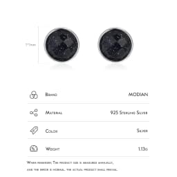 MODIAN 925 Sterling Silver Natural Aventurine Sparkling Round Stud Earrings For Women Birthday Fine Jewelry Gift Accessories