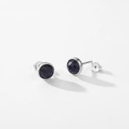 MODIAN 925 Sterling Silver Natural Aventurine Sparkling Round Stud Earrings For Women Birthday Fine Jewelry Gift Accessories